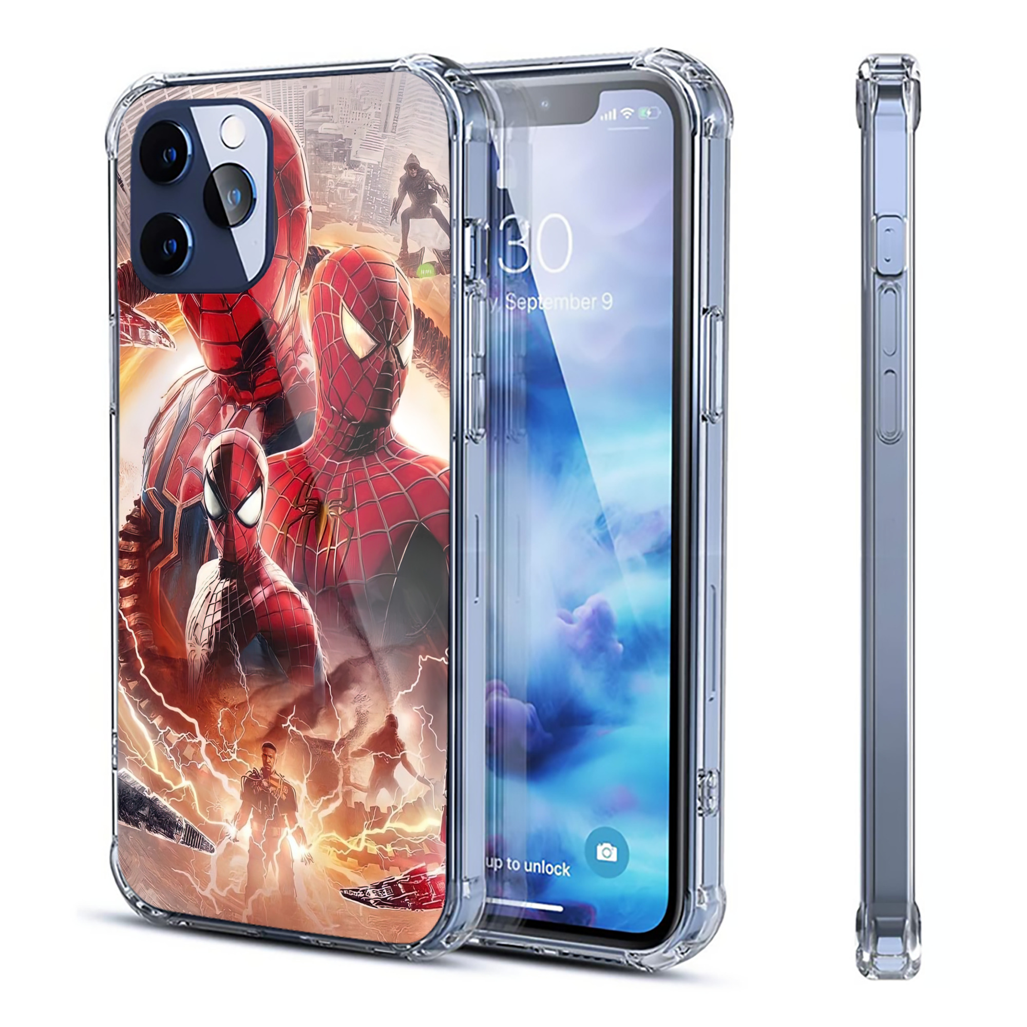 （画像用） Spider Man スパイダーマン 【iPhone 12シリーズ対応】透明スマホケース（クリアソフトケース）